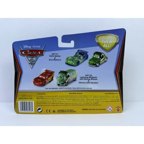 NIB Disney Pixar Cars 2 Carla Velosa & Cruz Besouro Diecast 1:55 Car Set - Picture 8 of 8